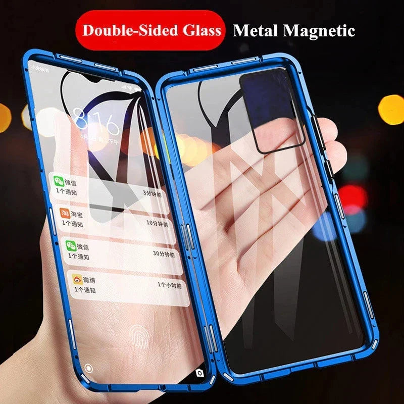 Magnetic Tempered Glass Double-sided Phone Case For Samsung