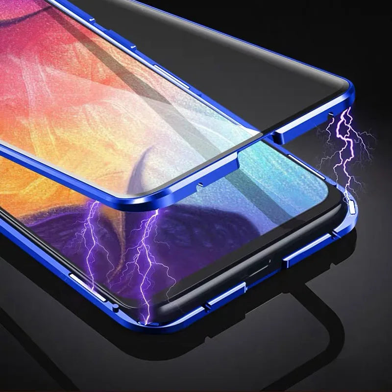 Magnetic Tempered Glass Double-sided Phone Case For Samsung
