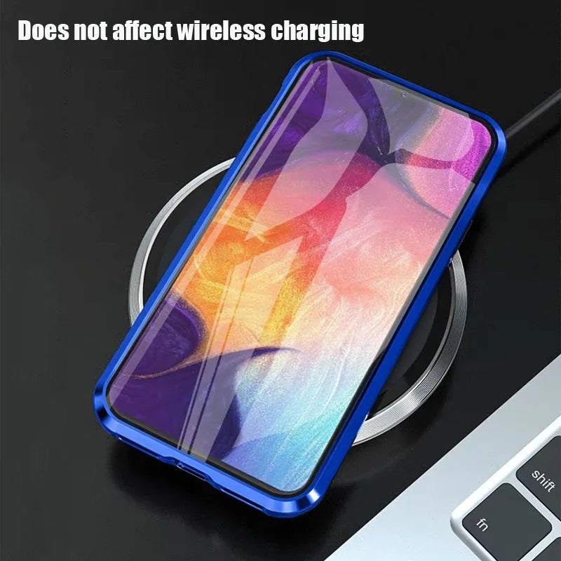 Magnetic Tempered Glass Double-sided Phone Case For Samsung