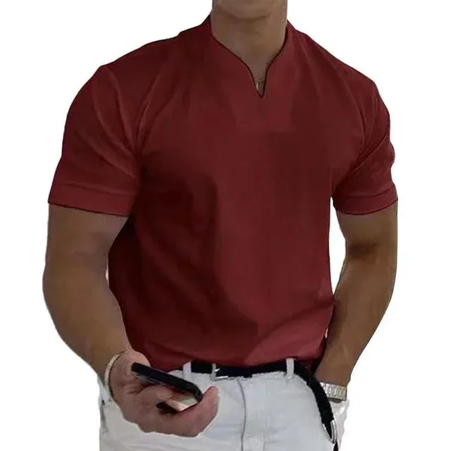 Men Gentlemans business Short Sleeve Fitness T Shirt