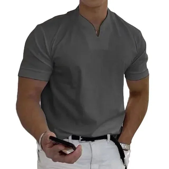 Men Gentlemans business Short Sleeve Fitness T Shirt