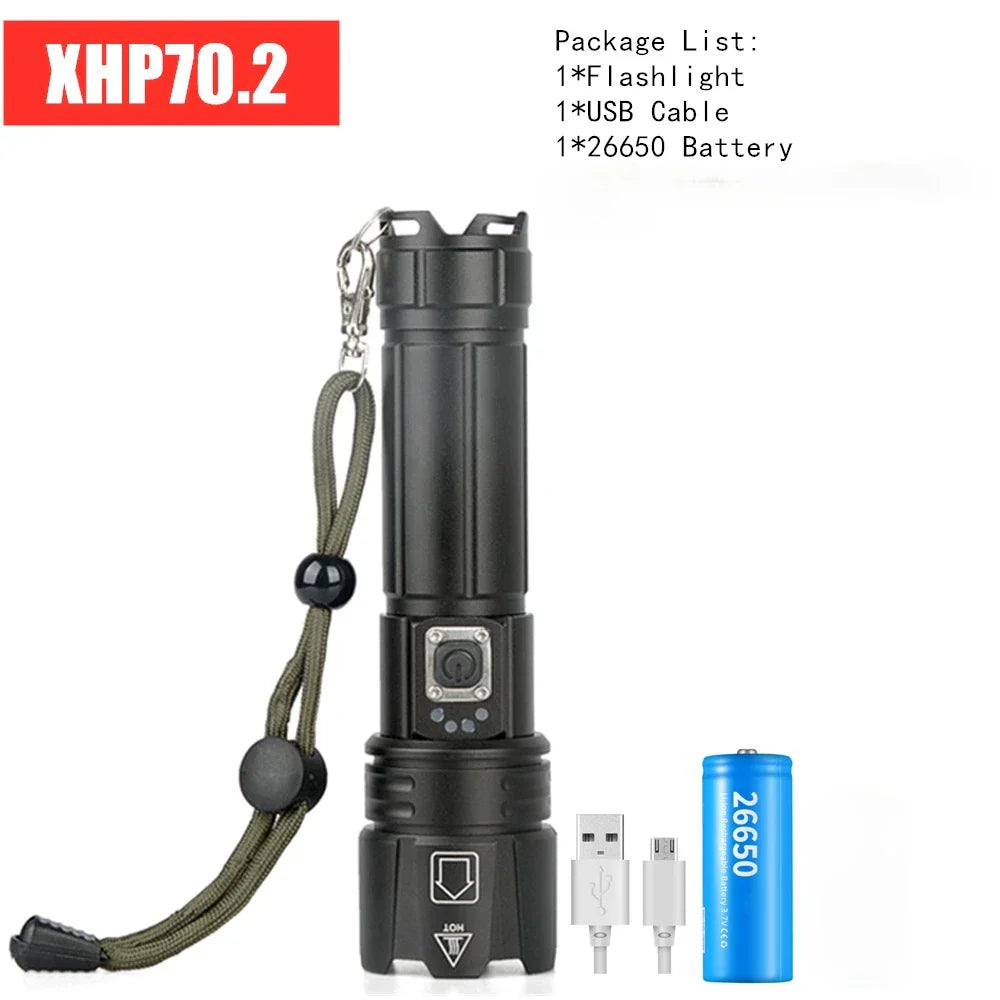 LED Rechargeable Tactical Laser Flashlight 90000 High Lumens
