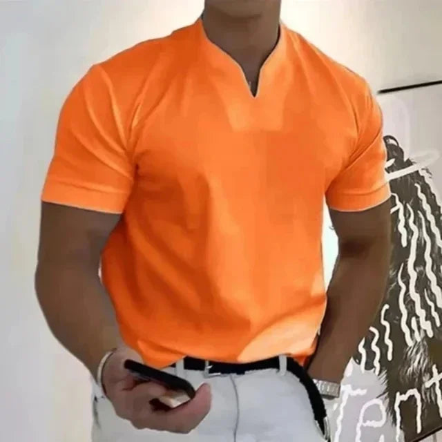 Men Gentlemans business Short Sleeve Fitness T Shirt