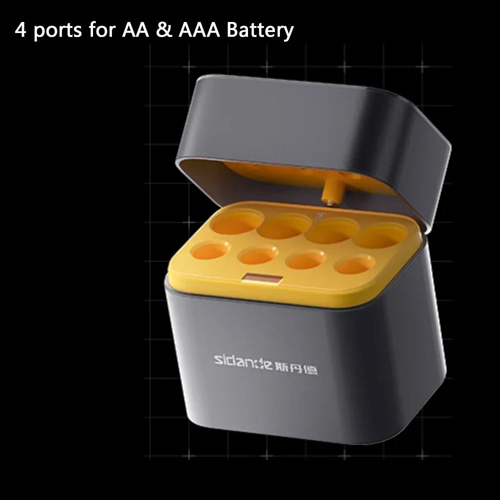 Lithium-ion battery with integrated charging and storage box