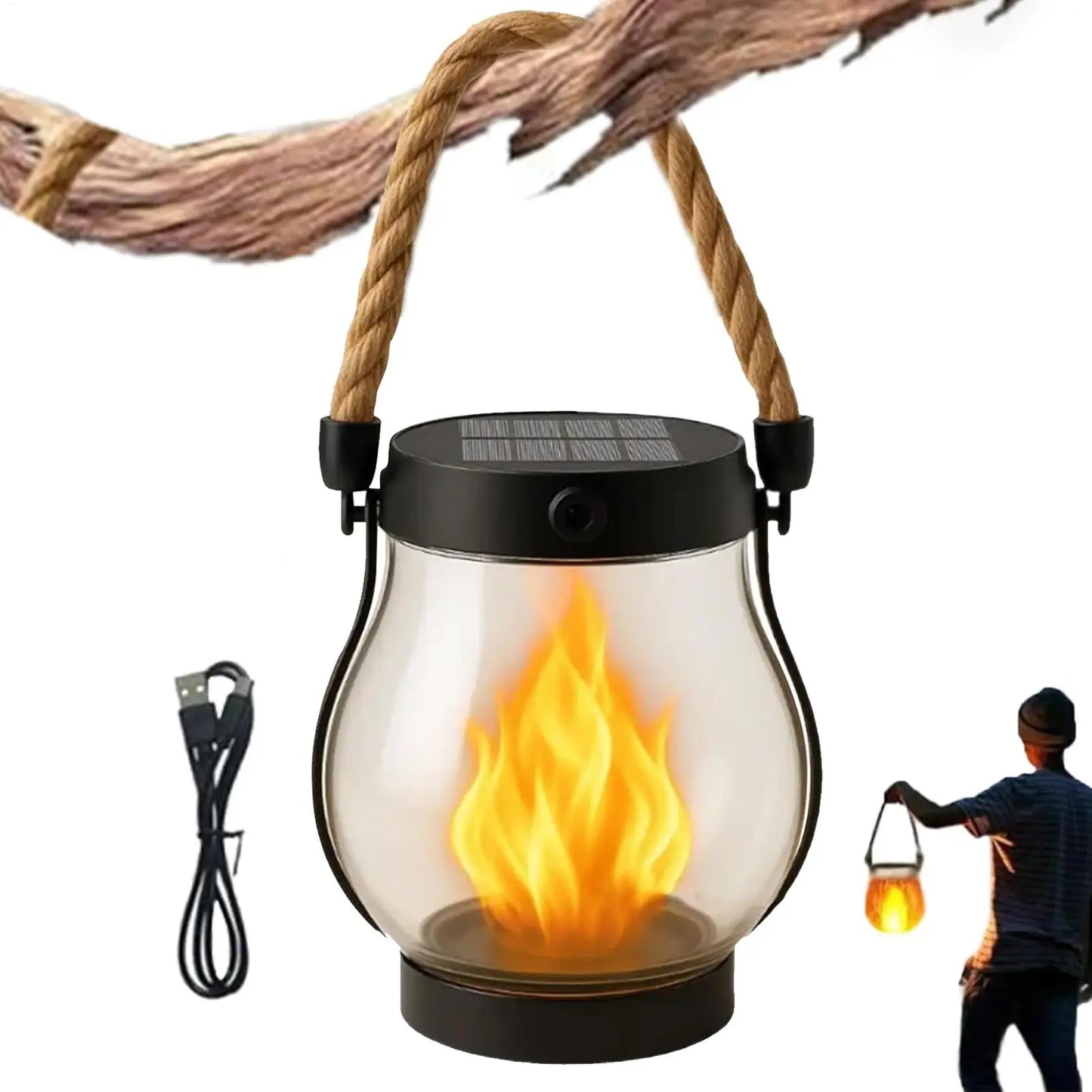 Solar Lantern Lights Flame