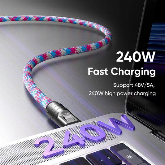 C to C 240W Charging Cable with Wearable Bracelet Design