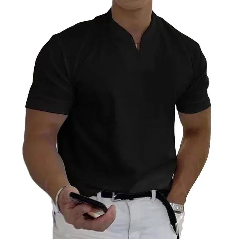 Men Gentlemans business Short Sleeve Fitness T Shirt