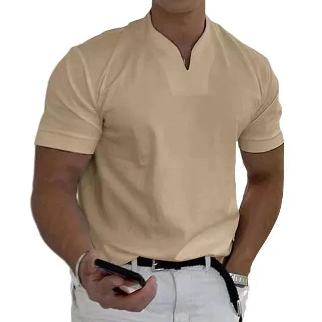 Men Gentlemans business Short Sleeve Fitness T Shirt