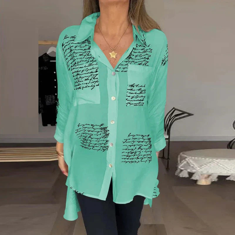Letter Print Fashion Lapel Shirt (Free Shipping)