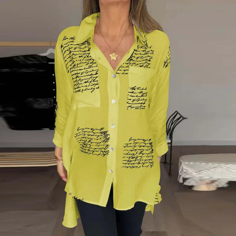 Letter Print Fashion Lapel Shirt (Free Shipping)