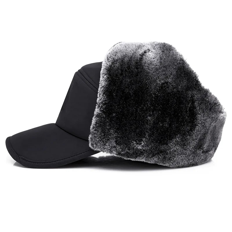 Men Winter Ear Flap Trapper Hat Face Mask Fur Aviator Thermal Warm Snow Ski Cap