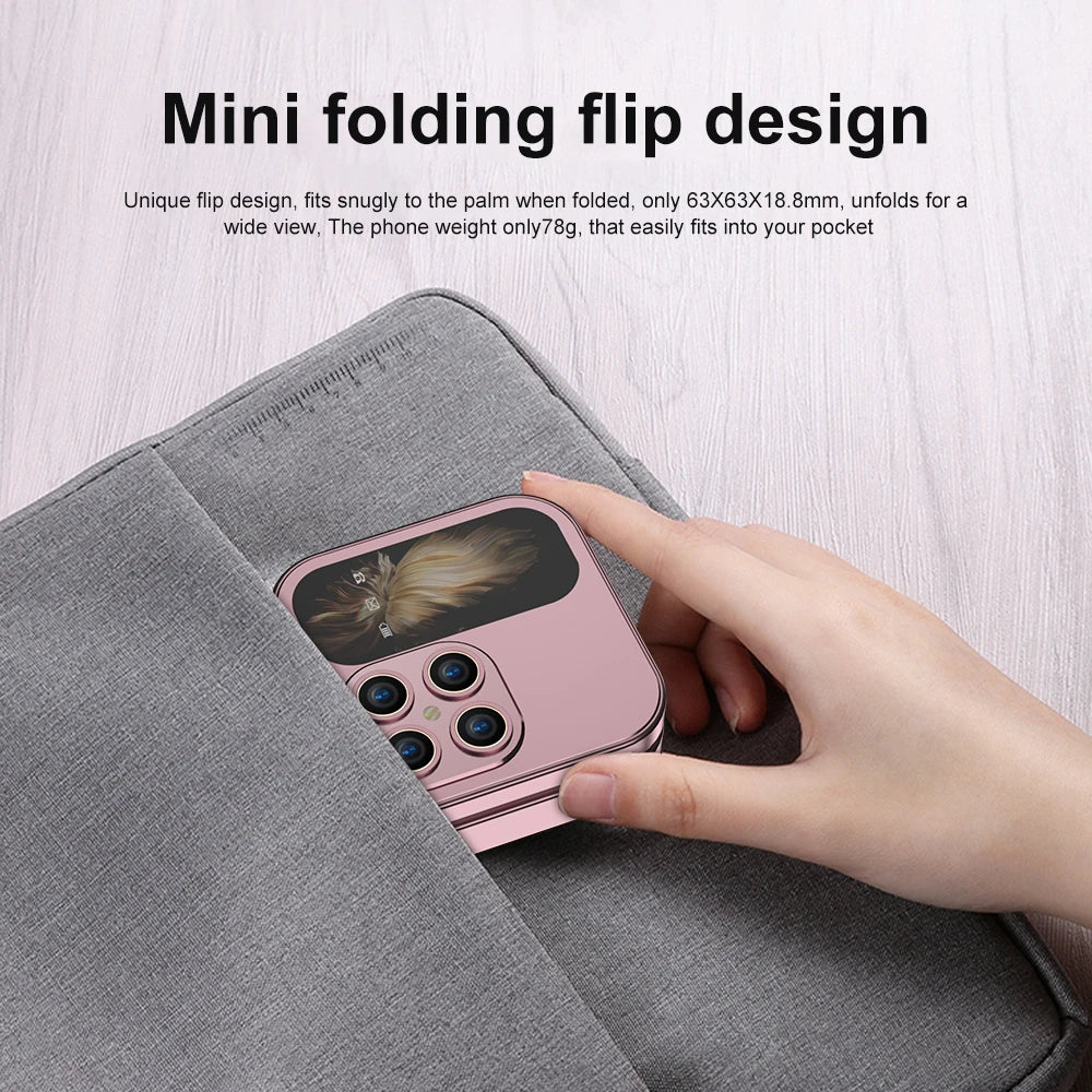Mini Flip Mobile Phone 2 SIM Card Small Display Foldable Cell Phone 2