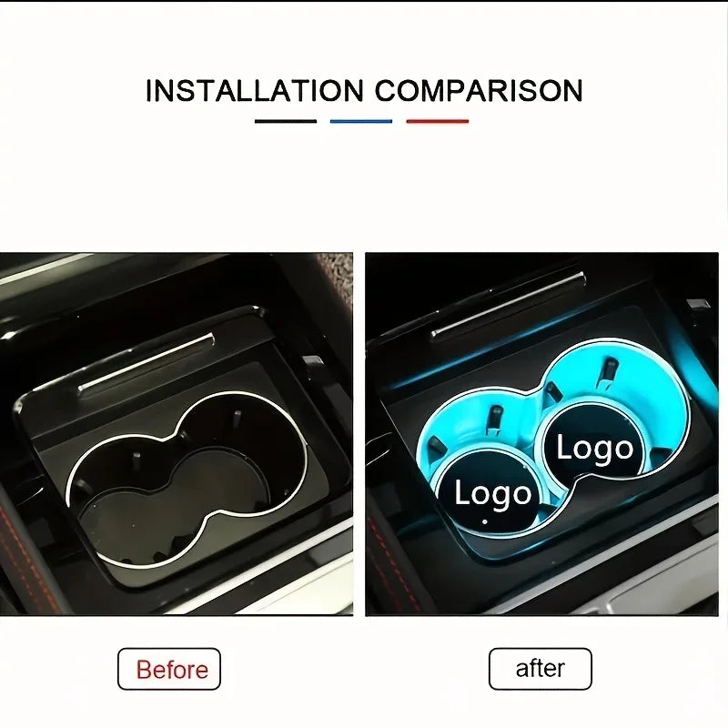Led Car Logo Cup Lights