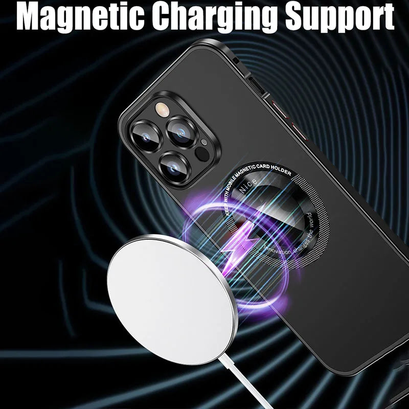Metal border elastic buckle mobile phone case