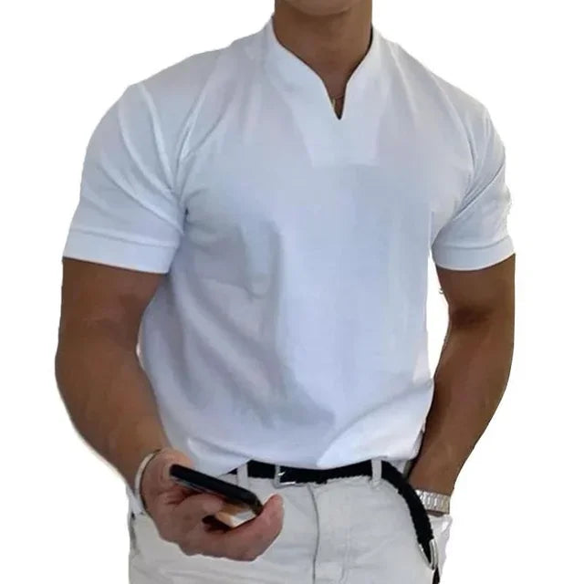 Men Gentlemans business Short Sleeve Fitness T Shirt