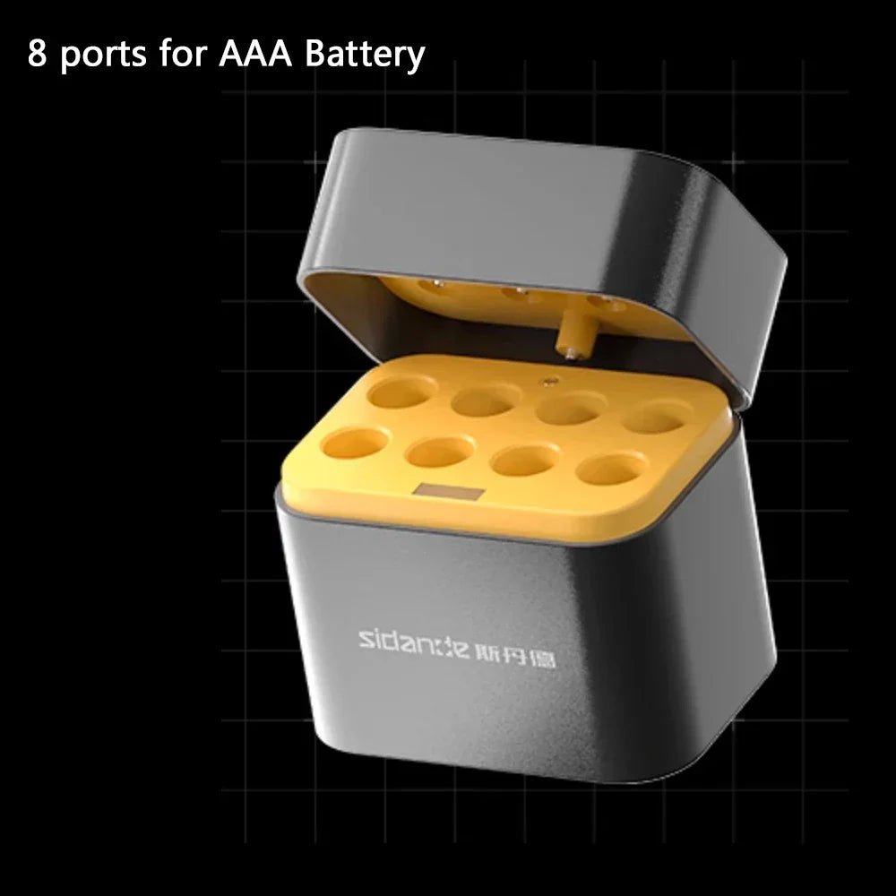Lithium-ion battery with integrated charging and storage box