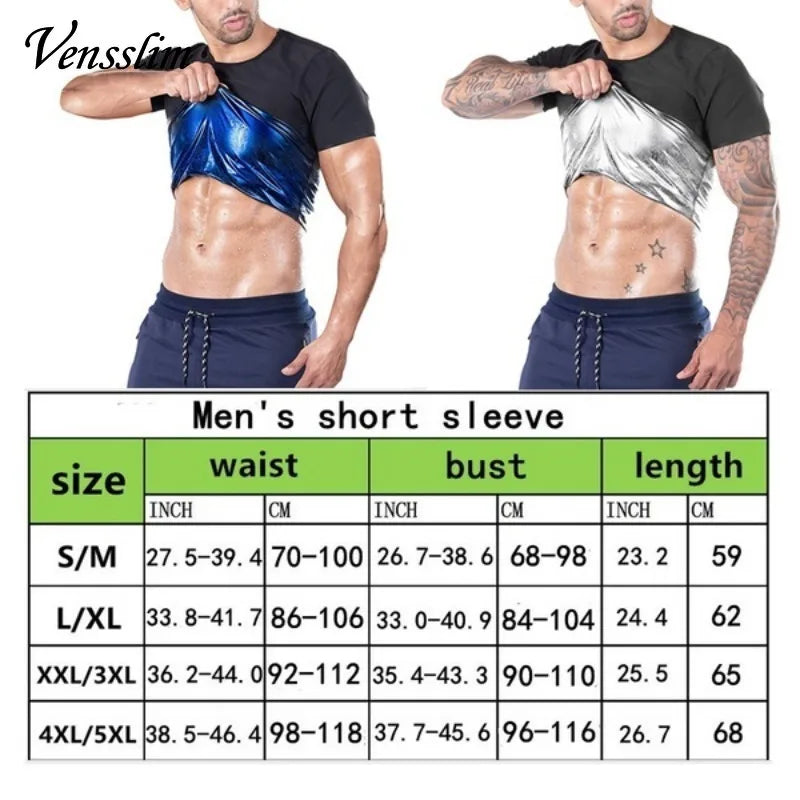 Men's Short Sleeve Sauna T-shirts, Sweat Enhancing Compression Tee