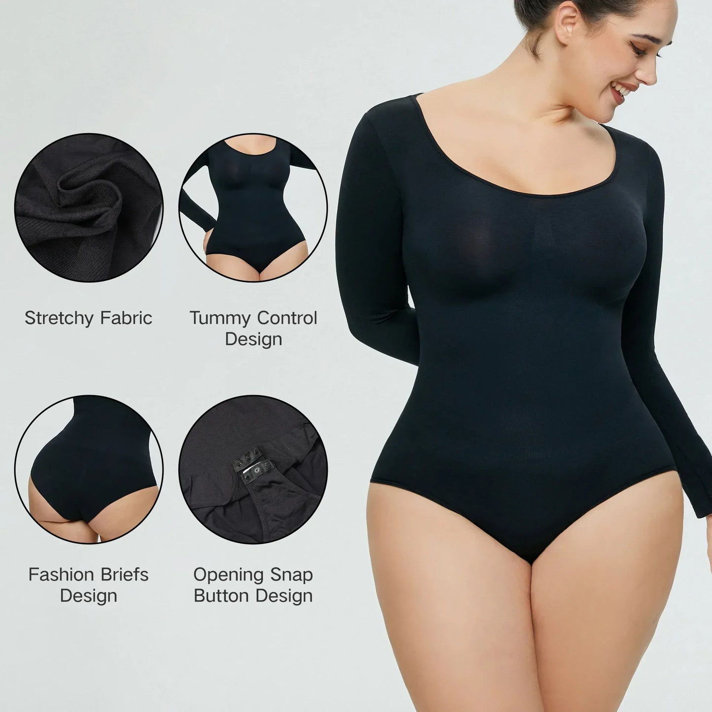 Long Sleeve Thong Bodysuit