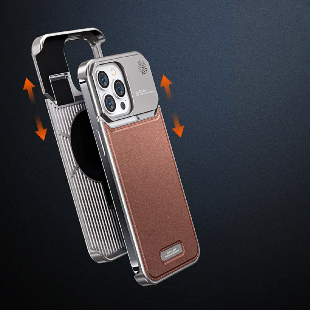 Luxury Leather Titanium Case
