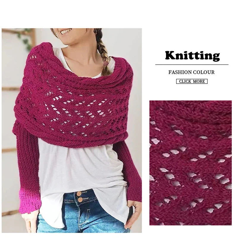 Knitted Cable Wrap, Shrugs For Women, Knitted Wrap