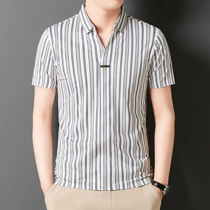 Men's Summer Striped Short Sleeve Shirt