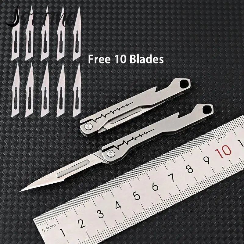 EDC Pocket Utility Knife with 10 Pcs of Replaceable Blades