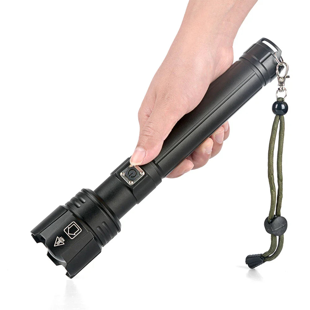 LED Rechargeable Tactical Laser Flashlight 90000 High Lumens