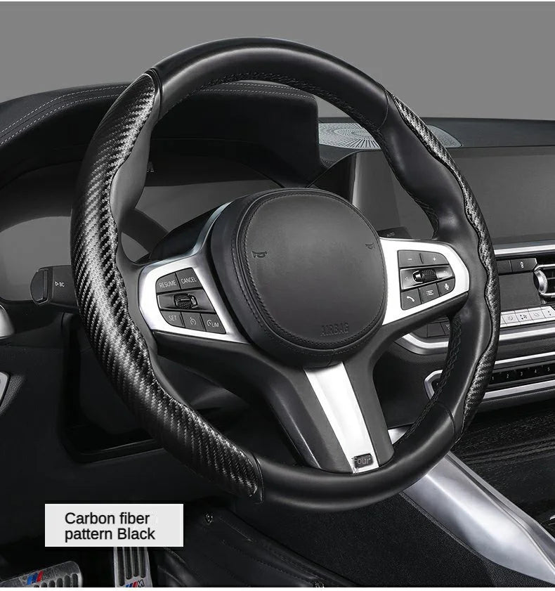 Car Carbon Fiber Steering Wheel Cover(2PCS)