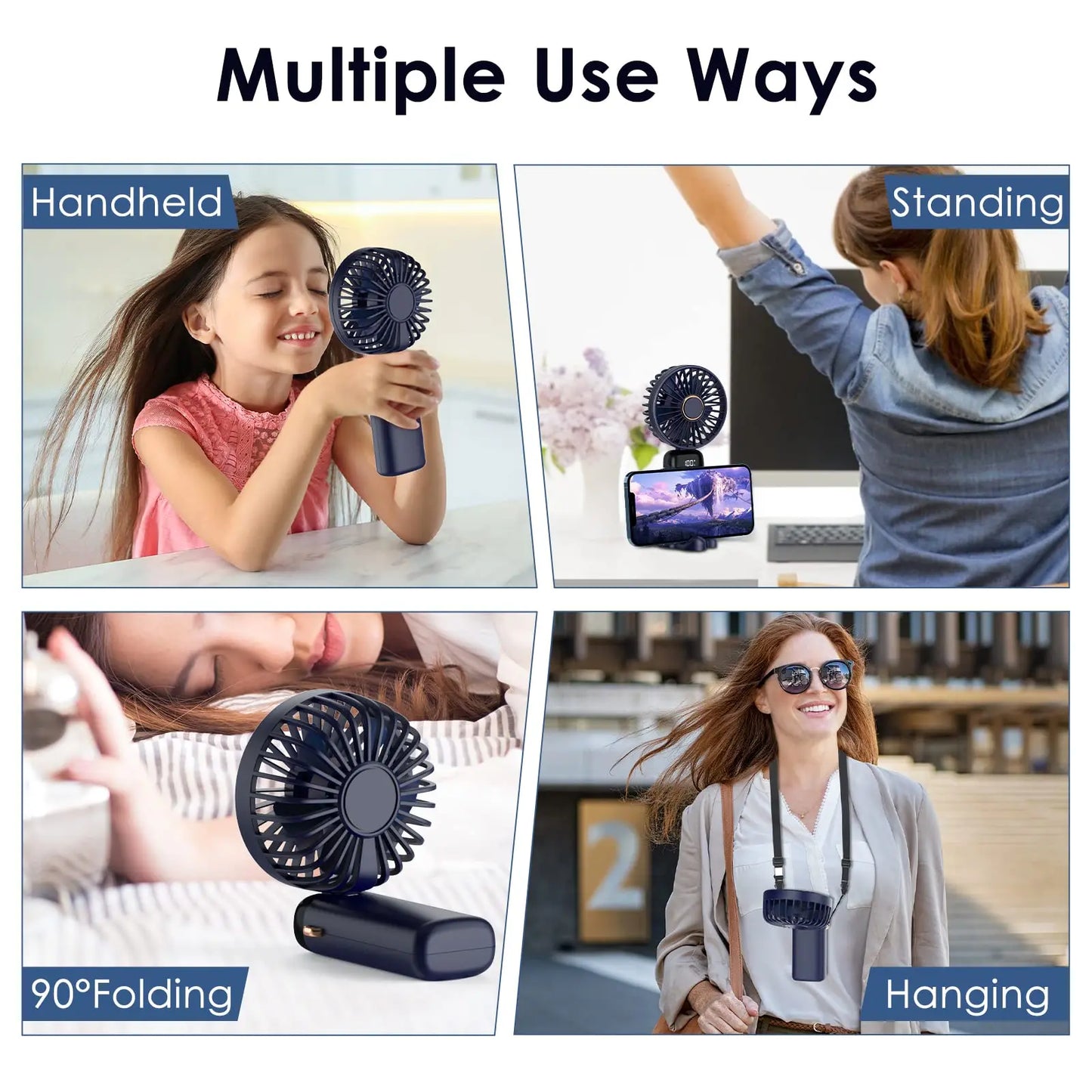 Foldable and Hangable Portable Rechargeable Mini Handheld Fan