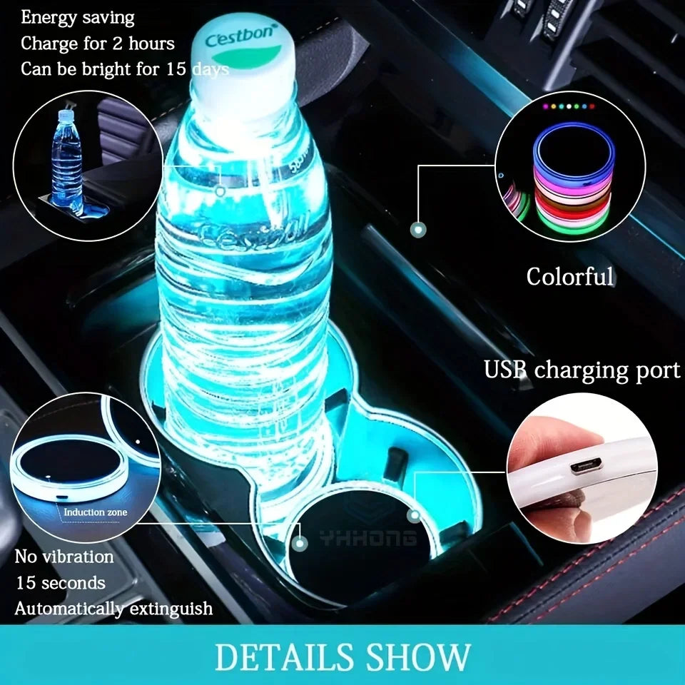 Led Car Logo Cup Lights