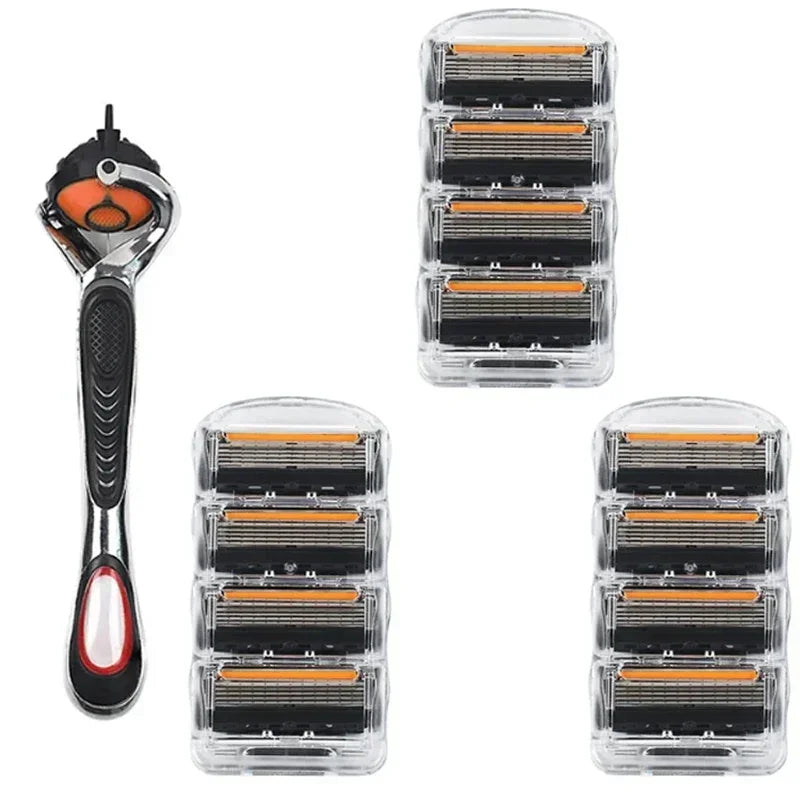Men's Razor Refill Set + Free Handle – Ultra-Sharp Stainless Blades for Smooth Shave