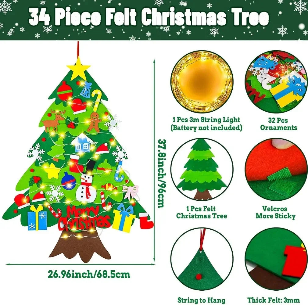 Everized Interactive Felt Christmas Tree for Kids
