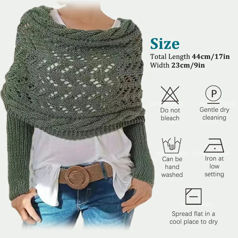 Knitted Cable Wrap, Shrugs For Women, Knitted Wrap