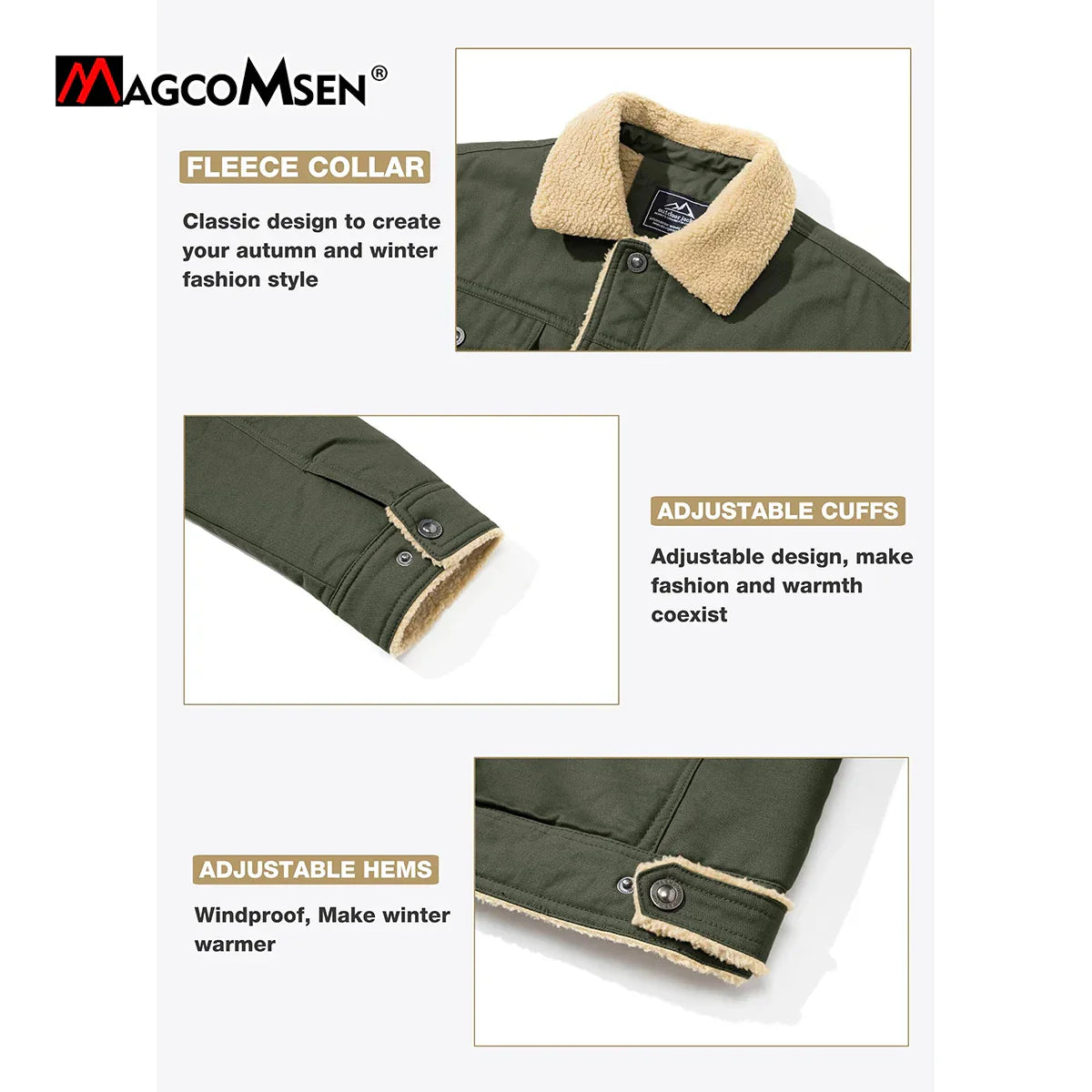 Men's Winter Jackets Sherpa Lined Jackets