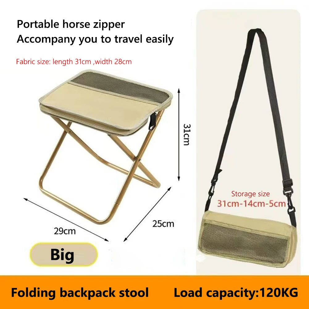 Camping Chairs, Upgraded Foldable Stool, 1.5 lbs ultra light, Max Load Capacity 286lbs