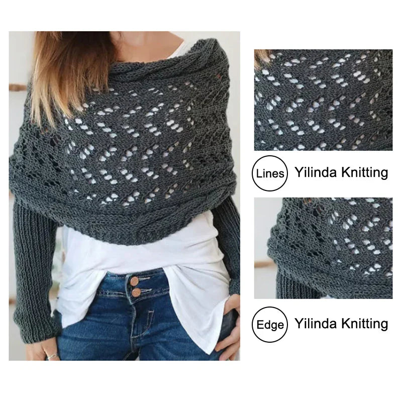 Knitted Cable Wrap, Shrugs For Women, Knitted Wrap