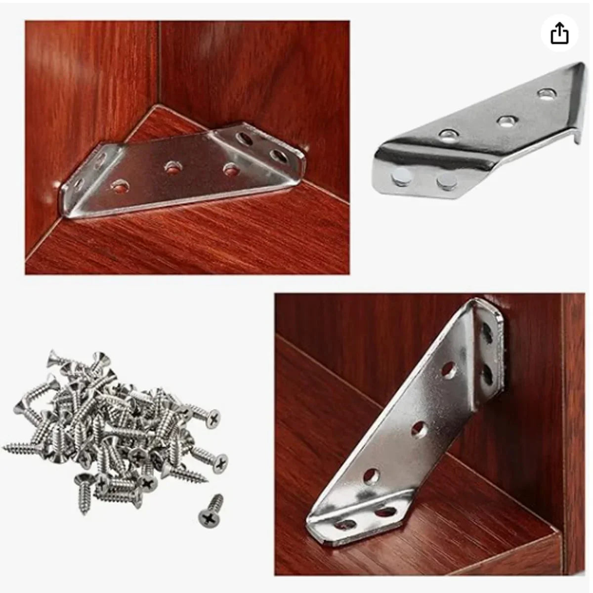 Universal Stainless Steel Furniture Corner Connector(With screws)