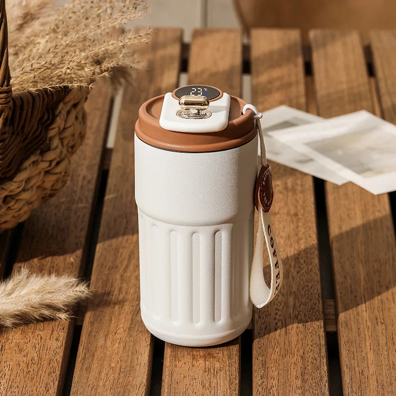 Led Temperature Display Coffee Mug Stainless Steel Thermos