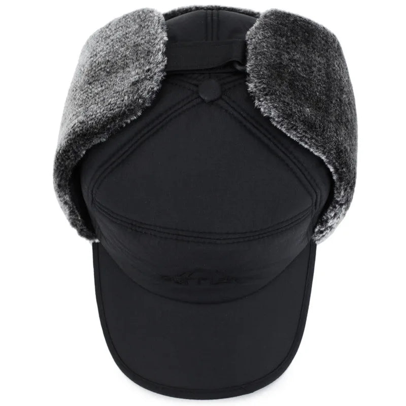 Men Winter Ear Flap Trapper Hat Face Mask Fur Aviator Thermal Warm Snow Ski Cap