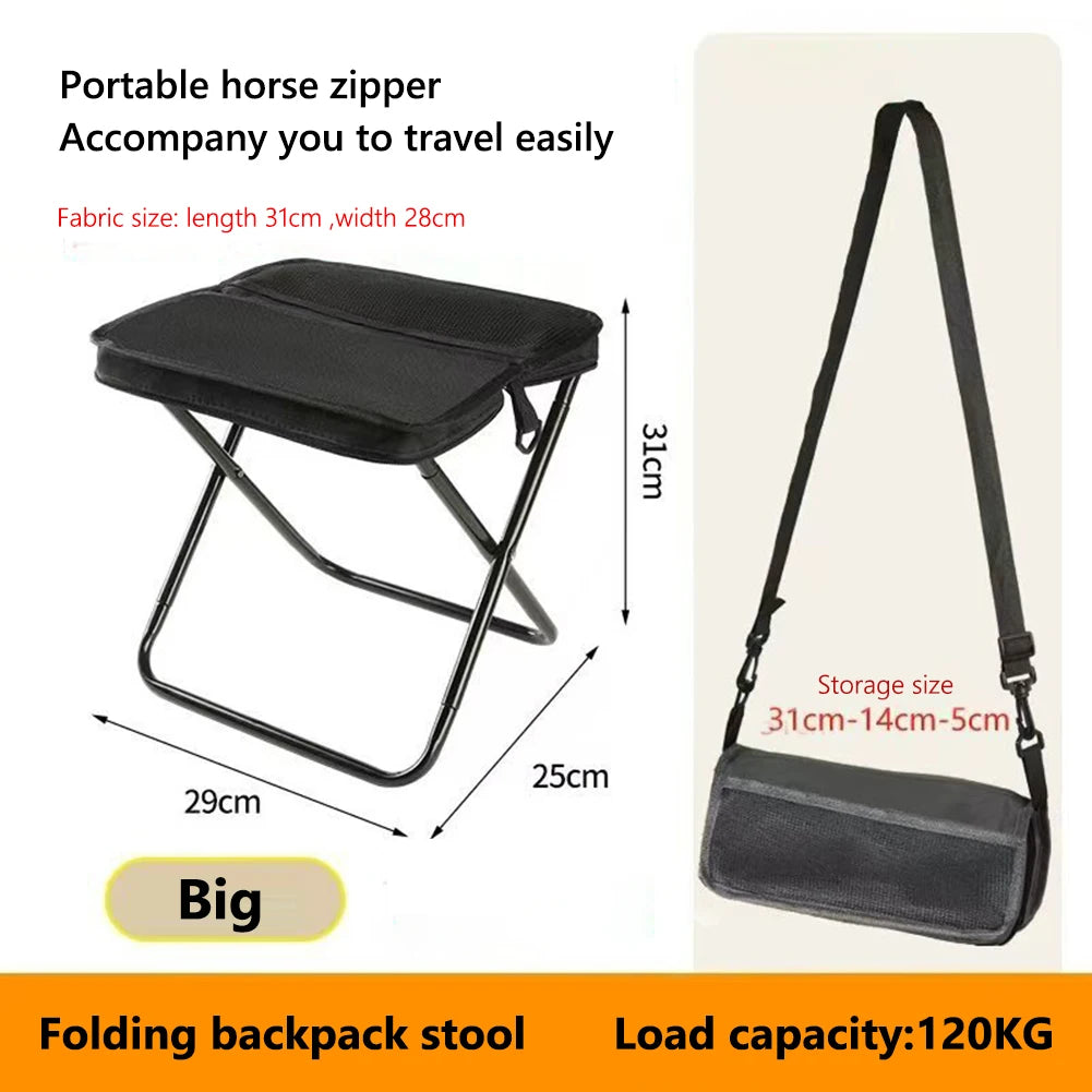 Camping Chairs, Upgraded Foldable Stool, 1.5 lbs ultra light, Max Load Capacity 286lbs