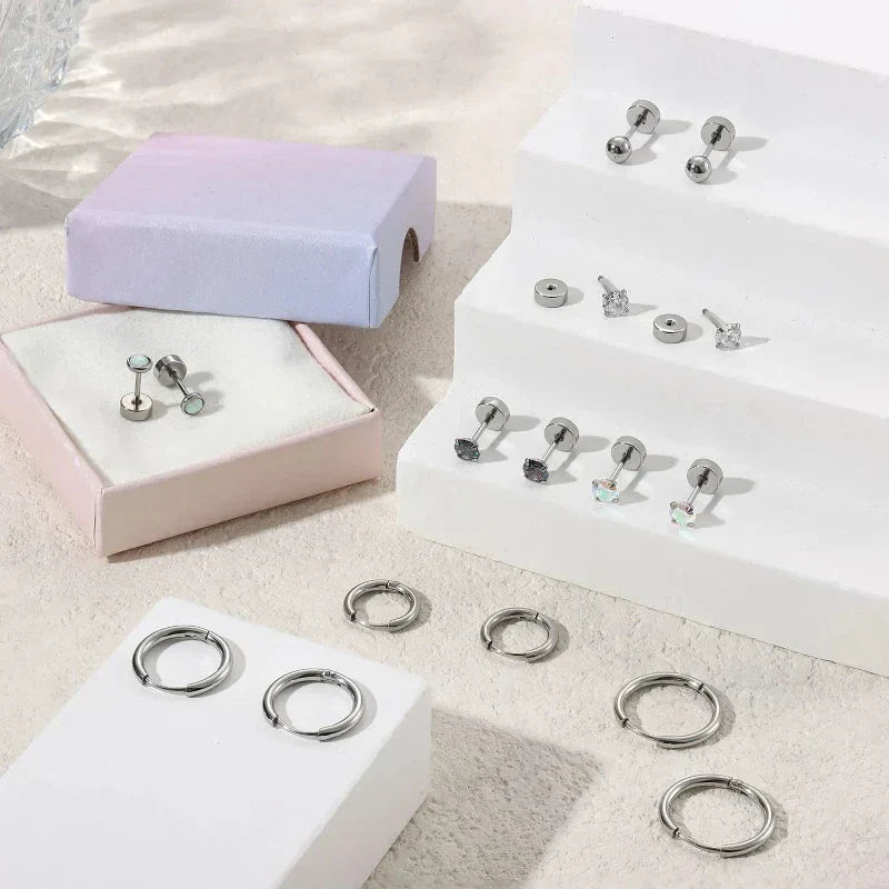8 Pairs Hypoallergenic Earrings