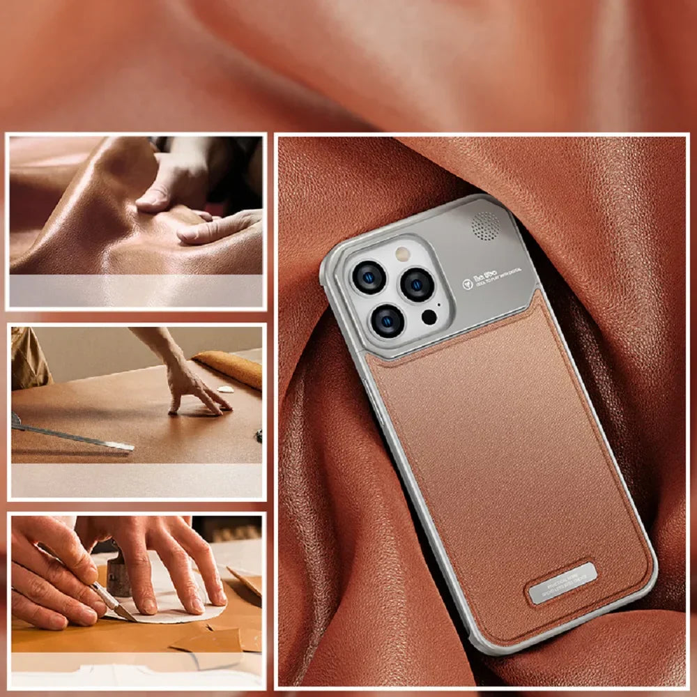 Luxury Leather Titanium Case