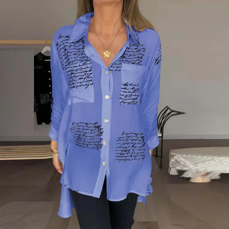 Letter Print Fashion Lapel Shirt (Free Shipping)