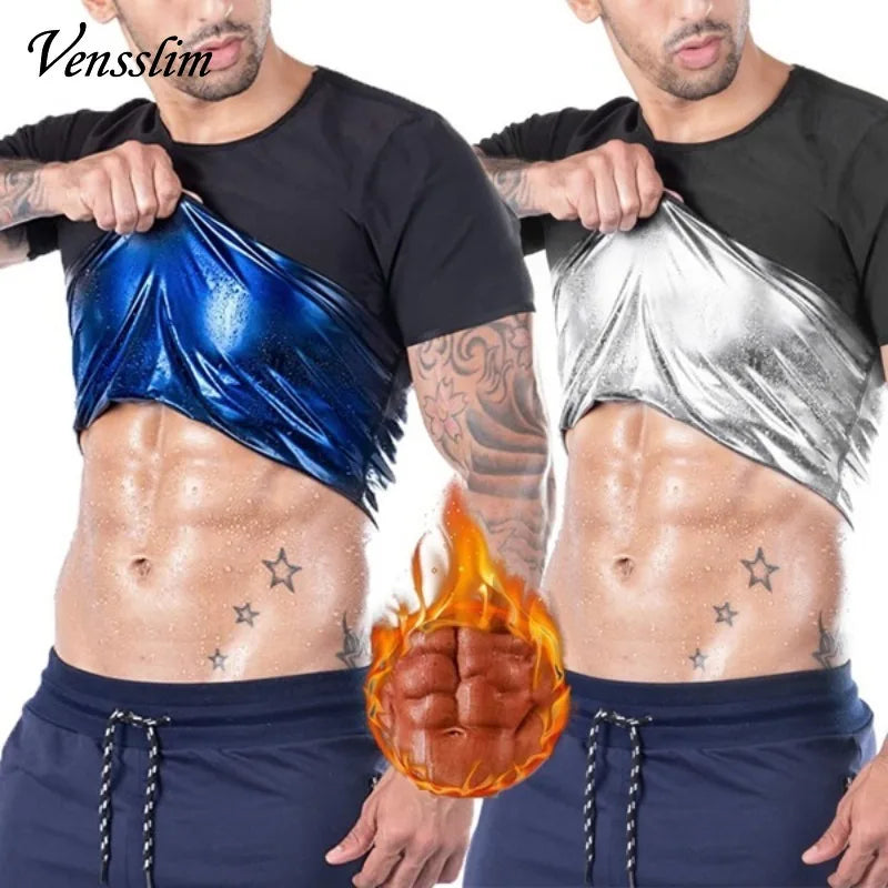 Men's Short Sleeve Sauna T-shirts, Sweat Enhancing Compression Tee