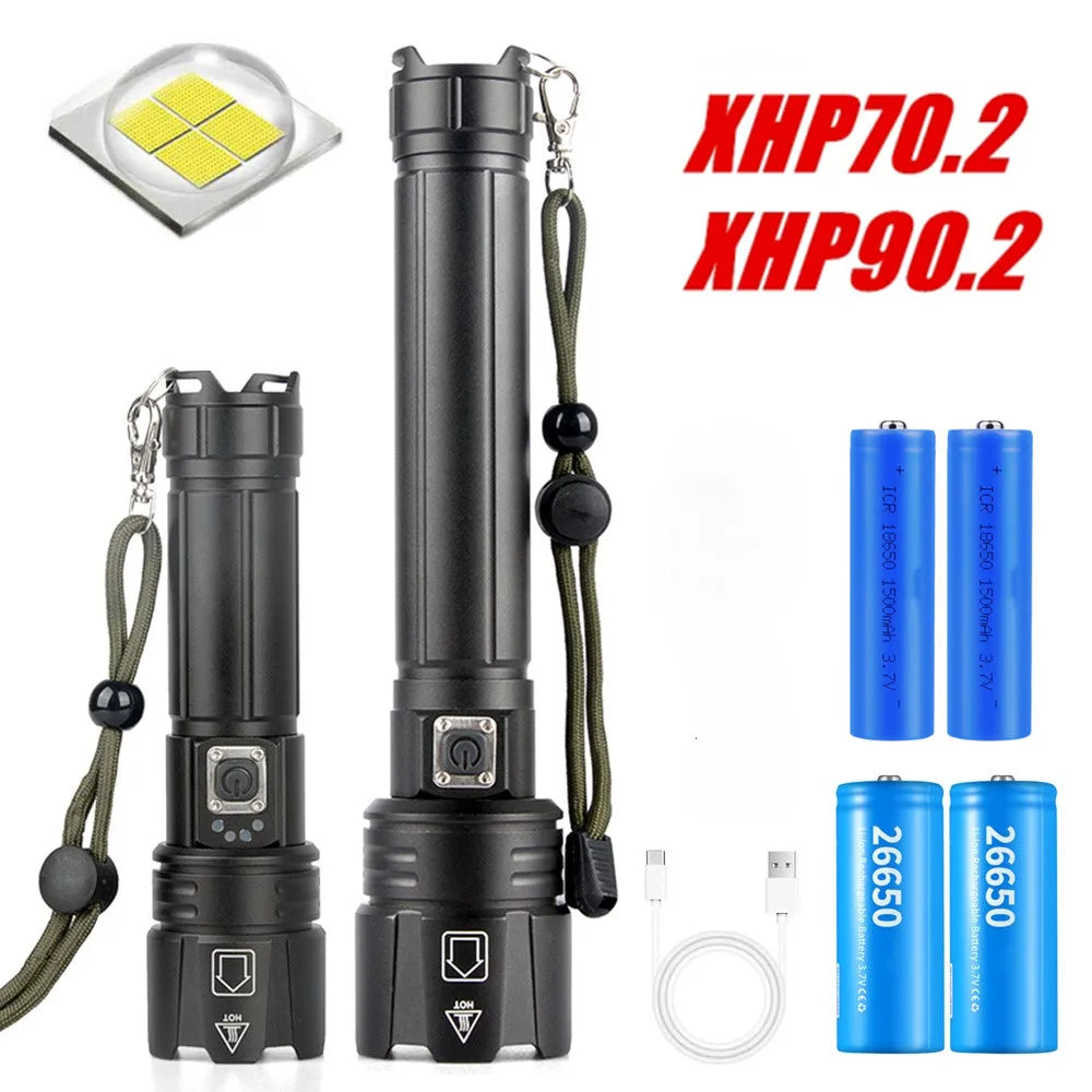 LED Rechargeable Tactical Laser Flashlight 90000 High Lumens