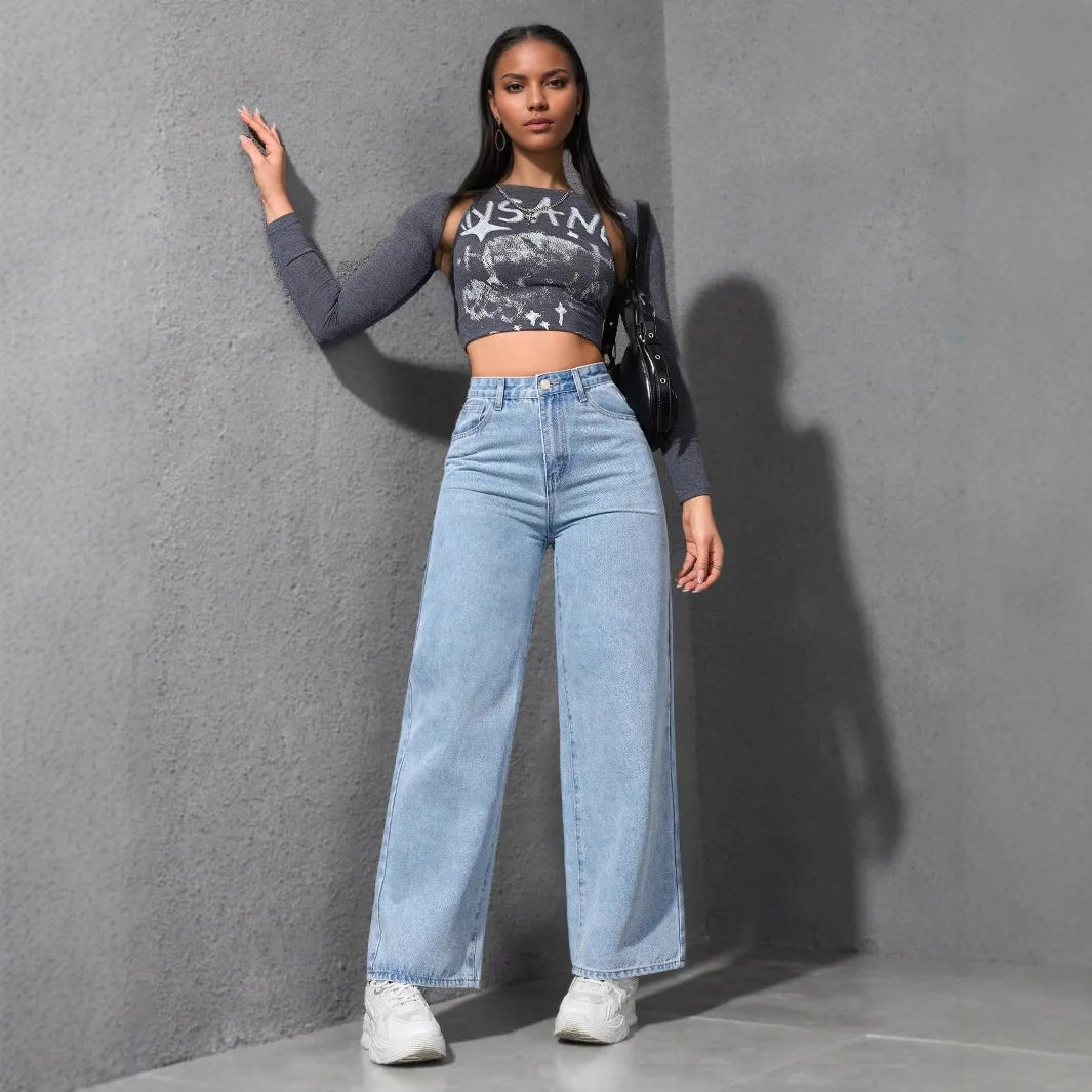 Jeans Women Vintage Wide Leg Pants
