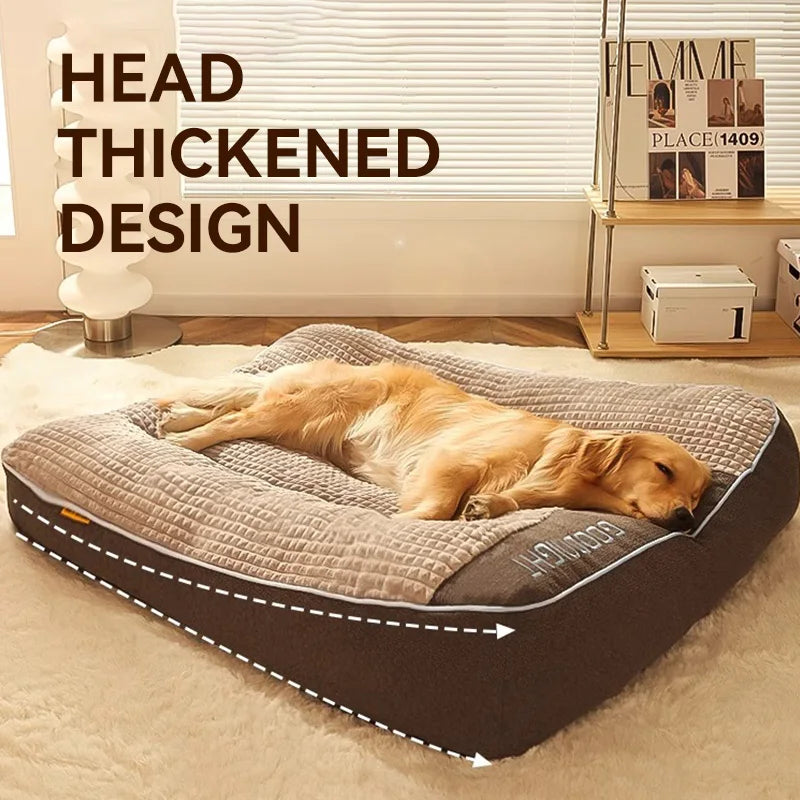 Large Thick Scratch-resistant Spine Protection Dog Cushion Bed