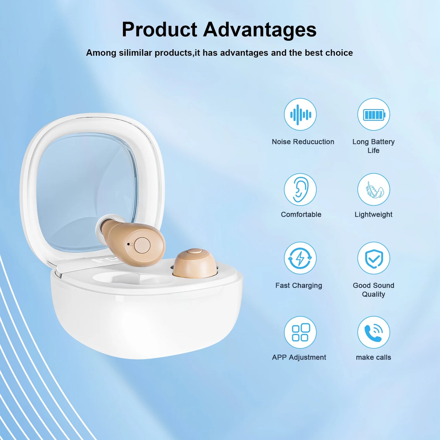 Tiny ITE Bluetooth Hearing Aids (App Controlled)