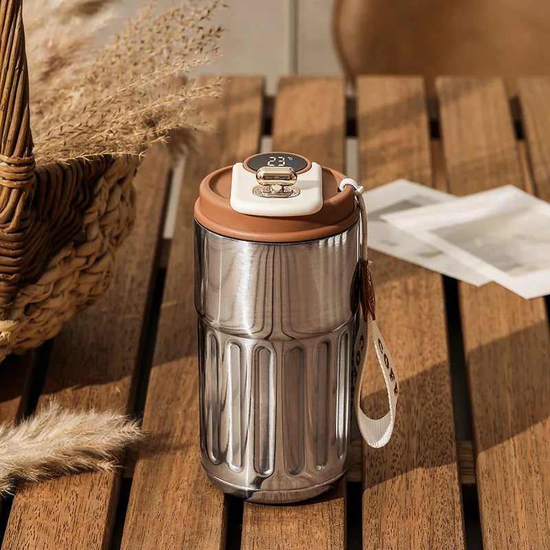 Led Temperature Display Coffee Mug Stainless Steel Thermos