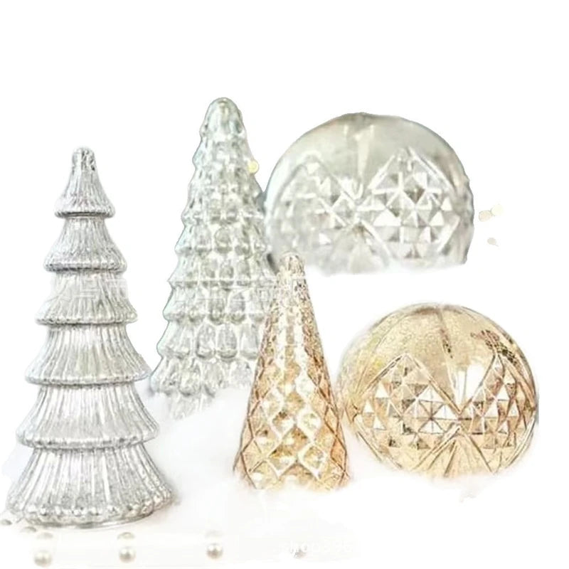 BFF Collection Set of 5 Illuminated Mercury Glass Trees